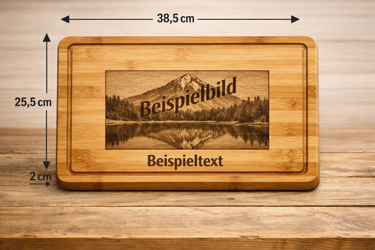 Servier- Schneidbrett mit individueller Gravur – Bambus groß (38,5x25,5cm)