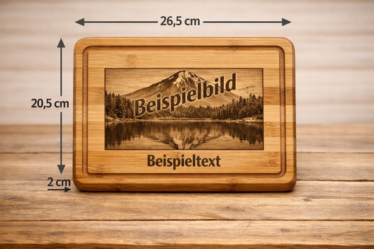 Servier- Schneidebrett mit individueller Gravur – Bambus mittel (26,5x20,5cm)