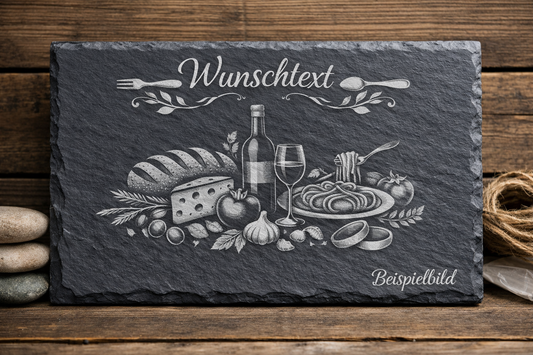 Servierplatte Schiefer (30x20cm) mit individueller Gravur